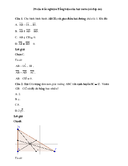 29 câu trắc nghiệm Tổng và hiệu của hai vecto Kết nối tri thức (có đáp án 2023) CHỌN LỌC