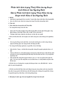 Top 50 bài Phân tích tâm trạng Thuý Kiều trong đoạn trích Kiều ở lầu Ngưng Bích