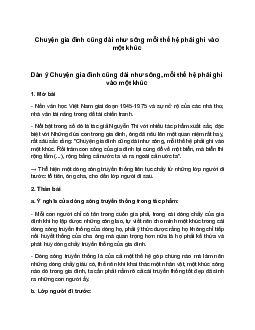 Top 50 Bài Nghị luận Chuyện gia đình cũng dài như sông mỗi thế hệ phải ghi vào một khúc