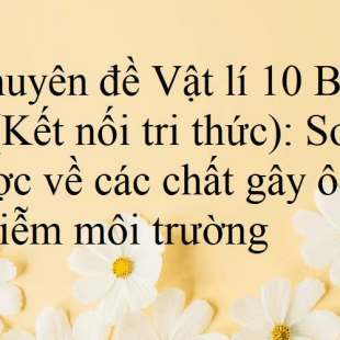 Chuyên đề Vật Lí 10 Bài 9 Kết Nối Tri Thức Sơ Lược Về Các Chất Gây ô Nhiễm Môi Trường