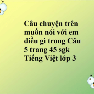 Câu Chuyện Trên Muốn Nói Với Em Điều Gì Trong Câu 5 Trang 45 Sgk Tiếng Việt  Lớp 3