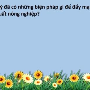 Nhà Lý đã có những biện pháp gì để đẩy mạnh sản xuất nông nghiệp?