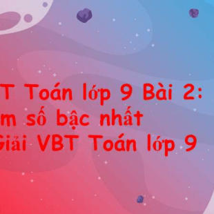 VBT Toán lớp 9 Bài 2: Hàm số bậc nhất| Giải VBT Toán lớp 9